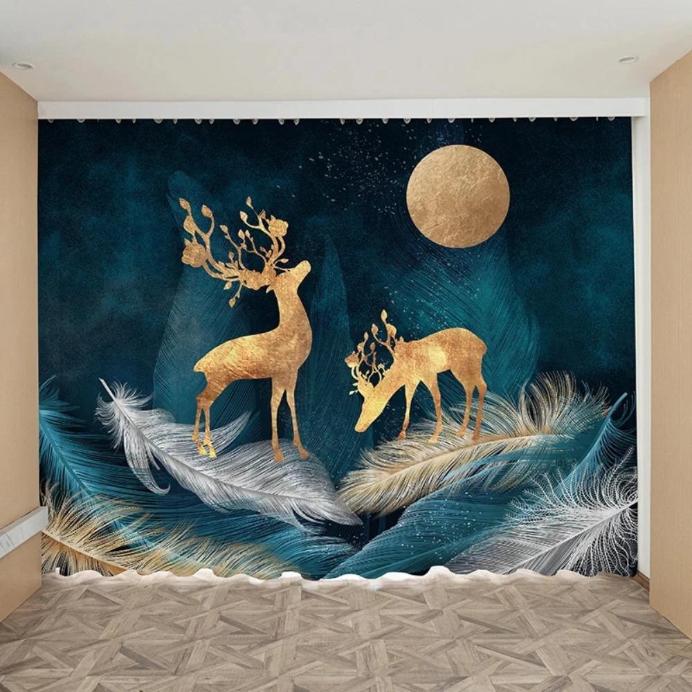 Curtain Shading Northern Europe Simple Modern Light Luxury Ginkgo Leaf Bedroom Living Room Drape Atmosphere High Shading New