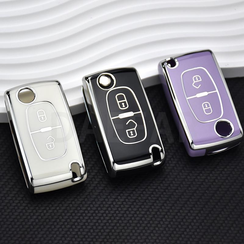 For Citroen C2 C3 C4 C5 C6 C8 for Peugeot 107 207 307 307S 308 407 607 TPU 2 3 Buttons Car Remote Key Case Cover
