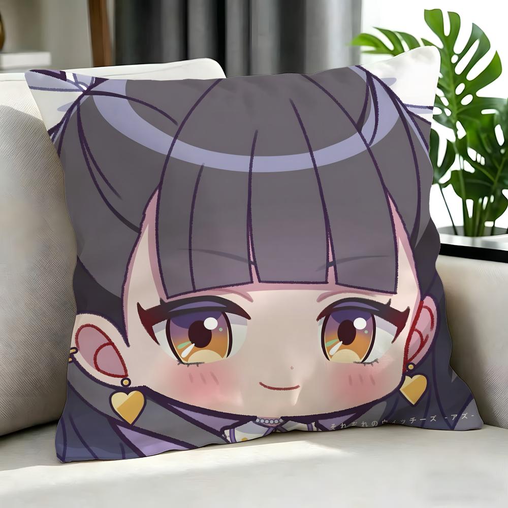 Anime Maebashi Witches Cushion Cover Cushion Cover Set 4Pcs 50X50 45X45 40X40 Pillowcase Decorative Sofa Home Decor
