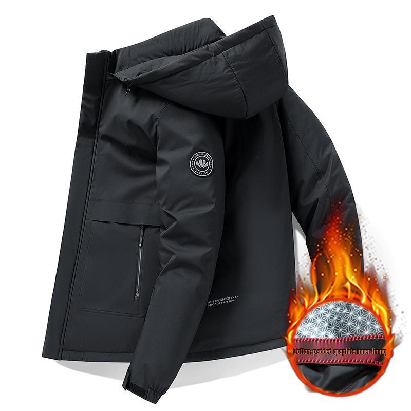 Men s Thick Hooded Winter Cotton Jacket - Warm, Windproof, and Versatile Casual Sportswear XXL