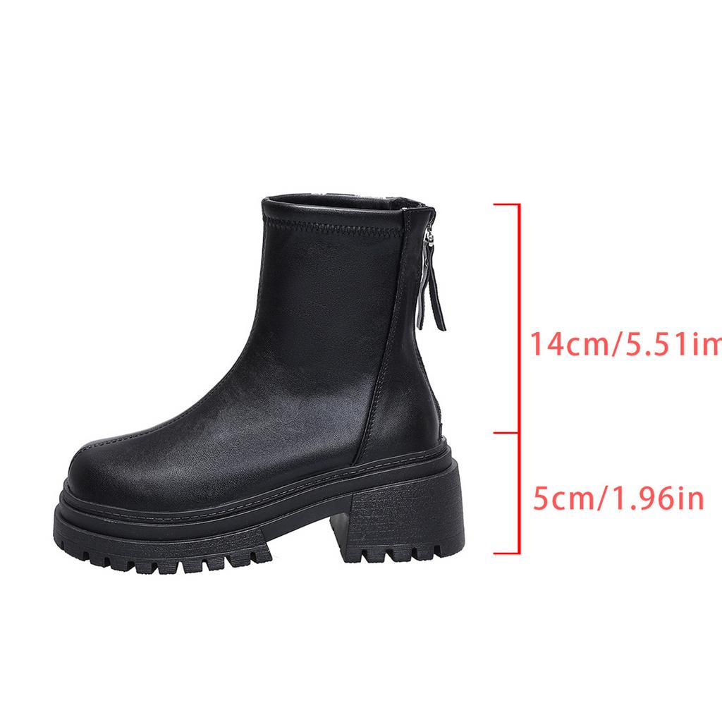 Martin Boots Women's Winter New Small Heightened Thick-soled Large-size British Style Fashion Velvet Warm Short Boots