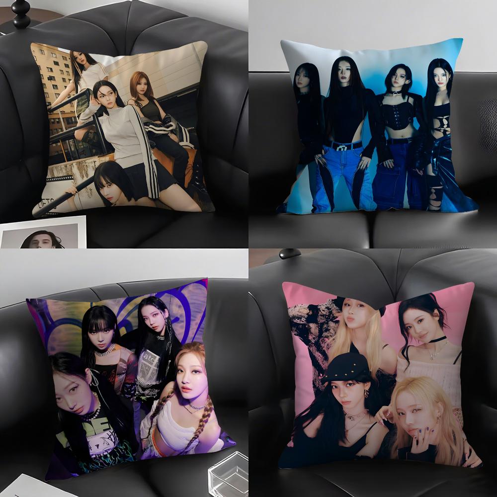 A-Aespa Singer Cushion Cover Pillowcase Ultra Soft Skin Friendly Fabric Cloud Like Comfort & Concealed Zipper