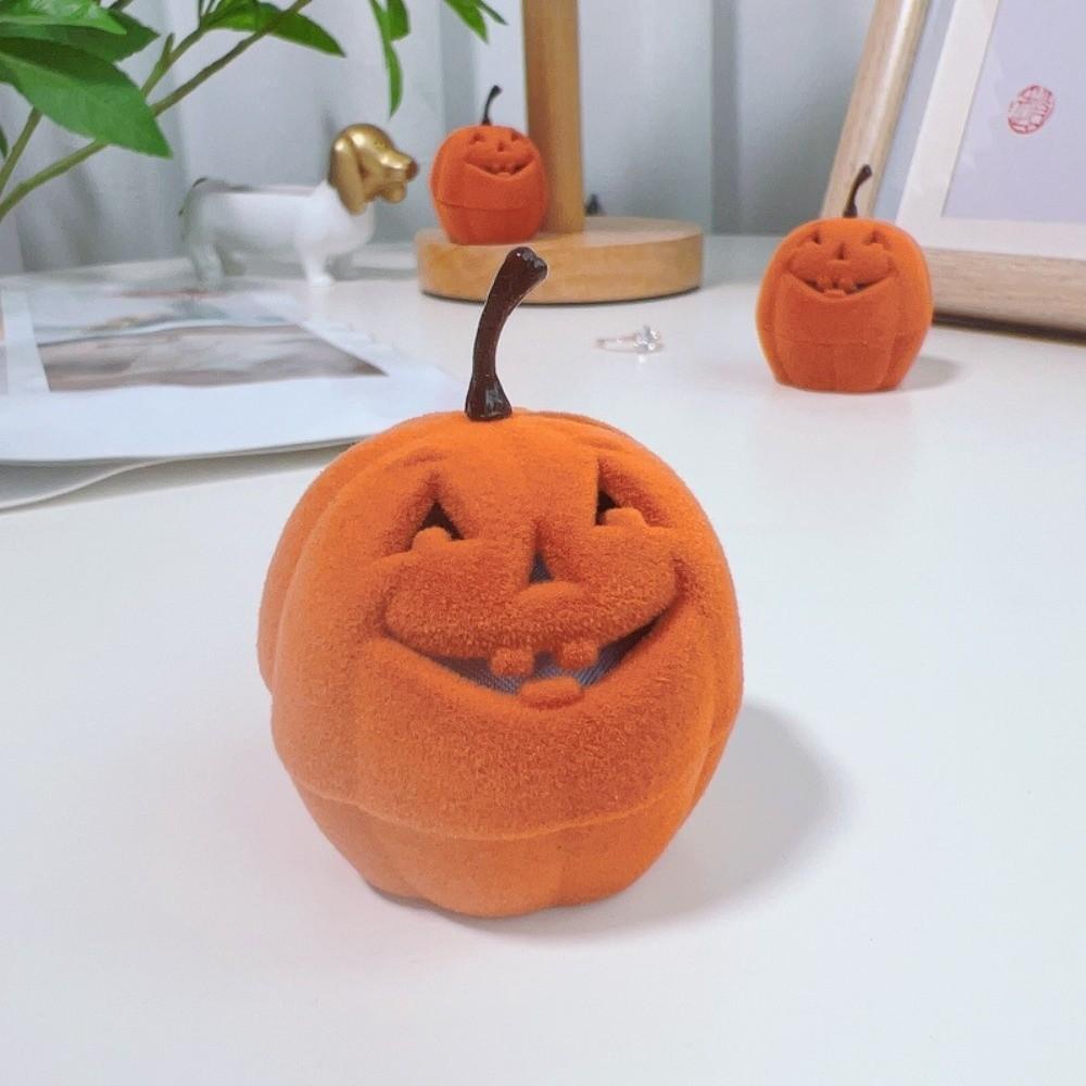Anti-collision Halloween Jewelry Box Wedding Flannel Jewelry Organizer Pumpkin Rings Box  Propose