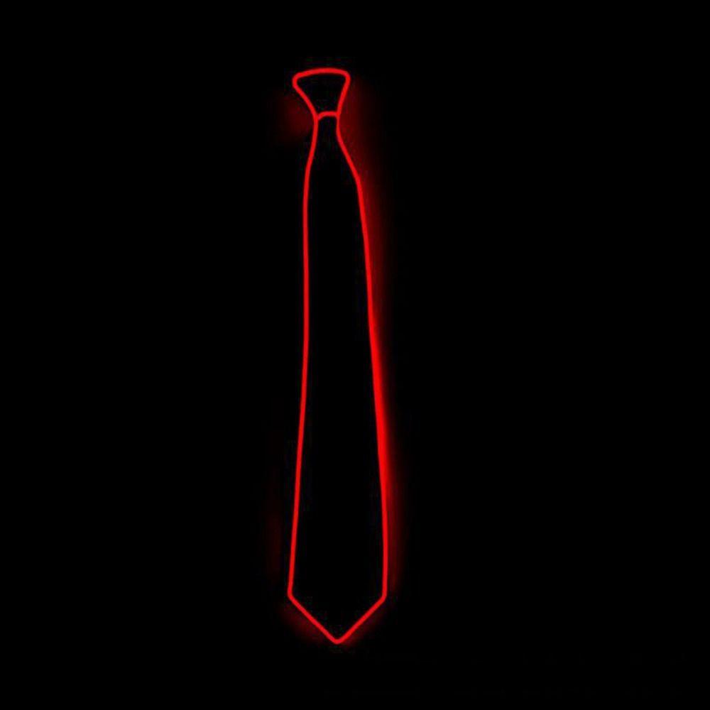 

DJ Bar Club Shirt Uniform Gift Business Wedding For Men For Women Party Luminous Tie Neck Ties Glowing Tie LED Tie красный