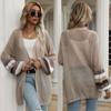 Women's Cardigan, Color-Block, Loose Fit