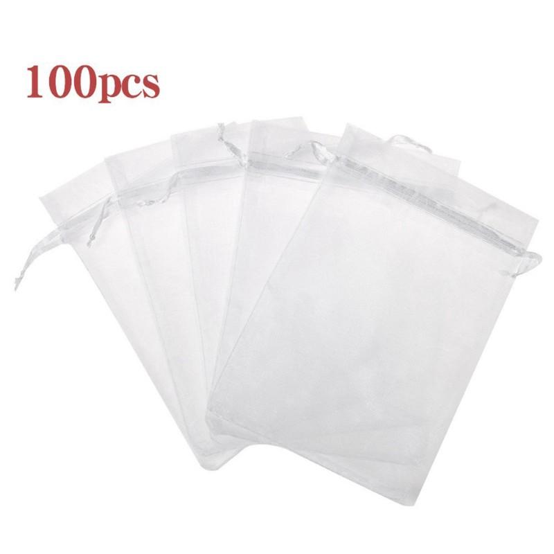 

Drawstring Organza Gift Bags 100PCS Sheer Mesh Jewelry Pouches Bulk For Wedding Party Favors Christmas Candy