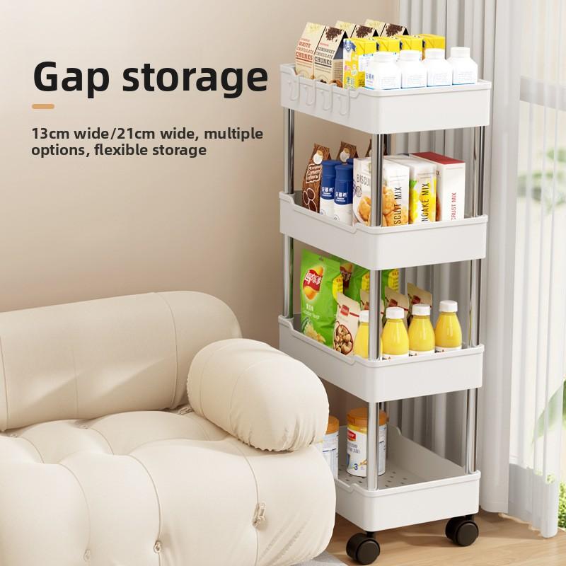 Movable Gap Storage Rack Multifunctional Cart Storage Shelf Slim Slide Organizer Shelf Kitchen Bathroom Livingroom Holders Racks
