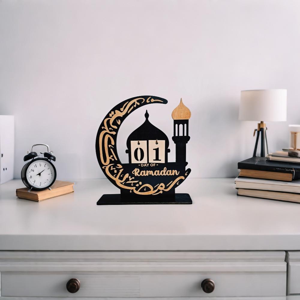 

Moon Castle Advent Calendar Mirror Face Eid Mubarak Decor Ramadan Islamic A Black