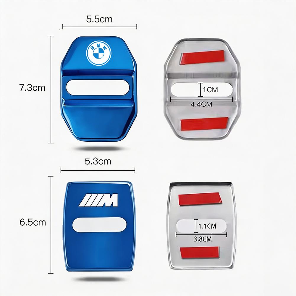 FA54Pcs Zinc Alloy  Car Door Lock Buckle Protection Cover Anti-Collision Shock Absorbing Cushion Stickers For BMW G80 G06 G07 G42 G