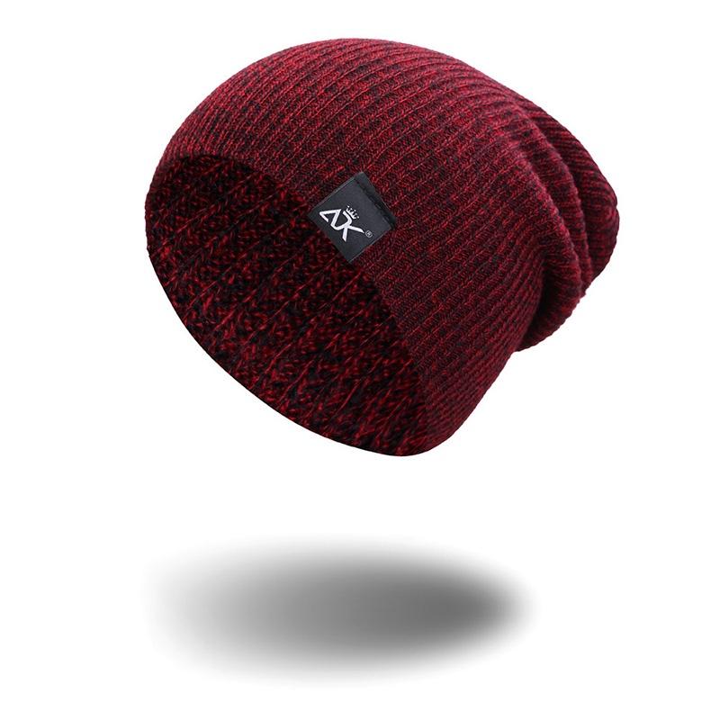 Unisex Women Men Camping Hat Winter Beanie Baggy Warm Wool Ski Cap Line Fleece