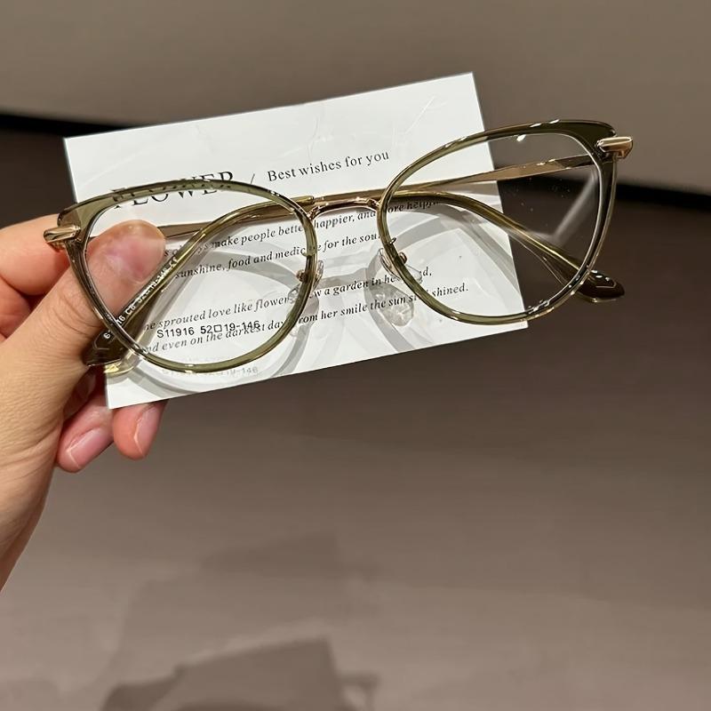 2pcs Ladies' Y2K Cat Eye Oval Frame Glasses Are Lightweight and Trendy Frames for Daily Wear with A Retro Aesthetic