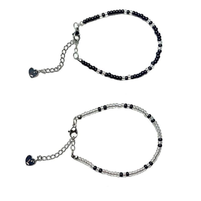 L’OMBRILLANT Black Bead Bracelet (2COL)
