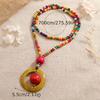 JMXD-Bohemian ethnic style necklace coconut shell pendant colorful multi-layer beaded retro hand-woven necklace women's jewelry