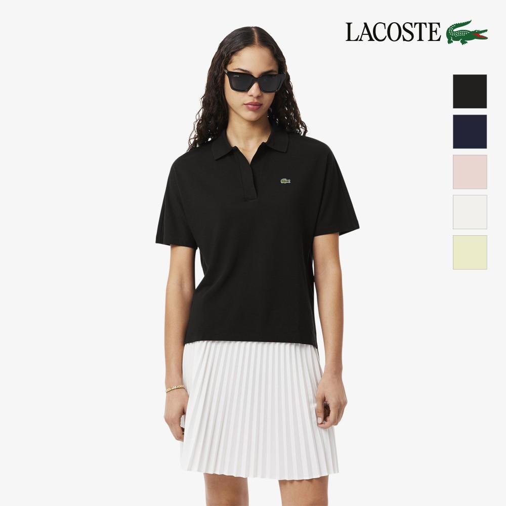 [lacoste] Женская новая футболка-поло Heritage PF1123-56G Black(031)-0XS