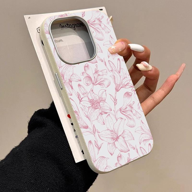 Pink Hibiscus Flower Lichee Pattern Phone Case For Xioaomi 14T 5G Cases Xiaomi 13T Pro 11 Lite 5G Shockproof Soft Silicone Cover