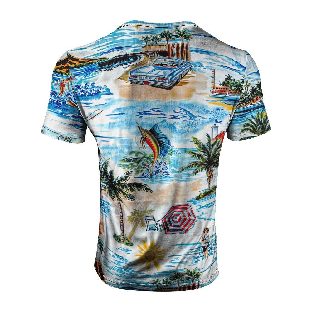 Erkek Hawaii 2025 Y2k Moda Tişört Sokak Harajuku Retro Yazı Baskılı Günlük Üst