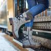 Women's Autumn-Winter Lace-Up Denim Roman Style Boots, Fashionable Footwear, Available In Large Sizes.