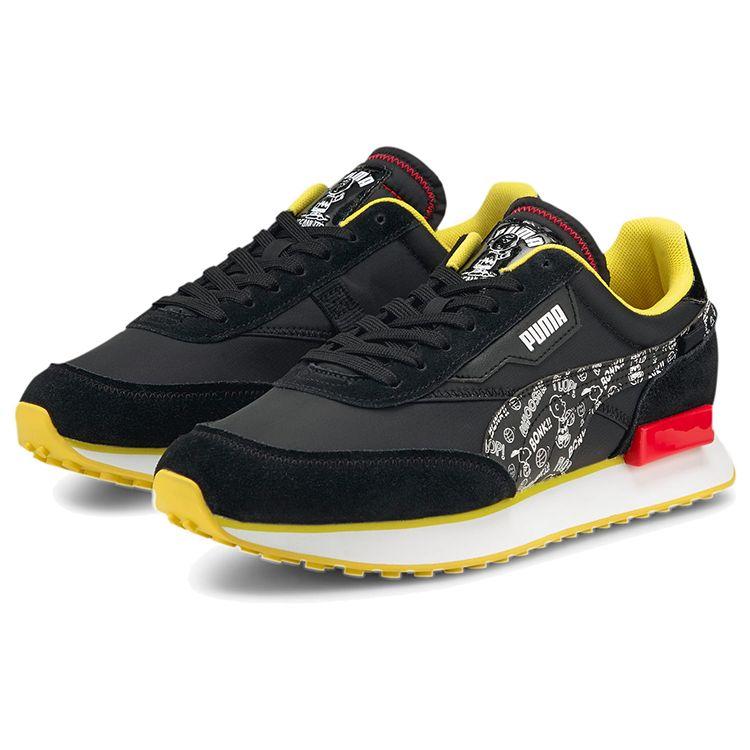 Puma Future Rider Unisex Sneakers Black White Yellow Red 380483-01