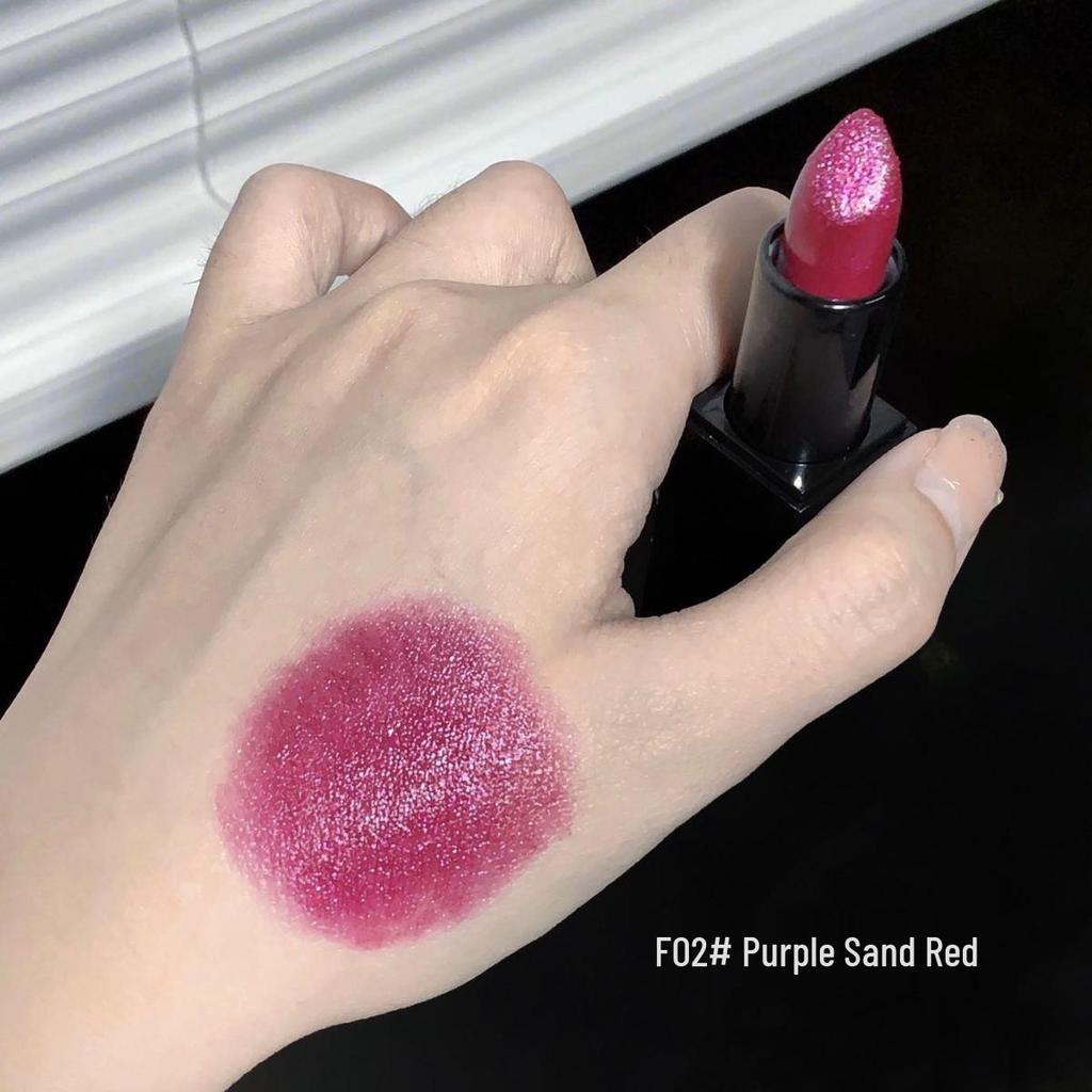 Feiqing Schimmernder Meerjungfrauen Lippenstift & Lidschatten Duo - Kartoffelviolett, Tomatenrot, Grapefruit Perlmutt