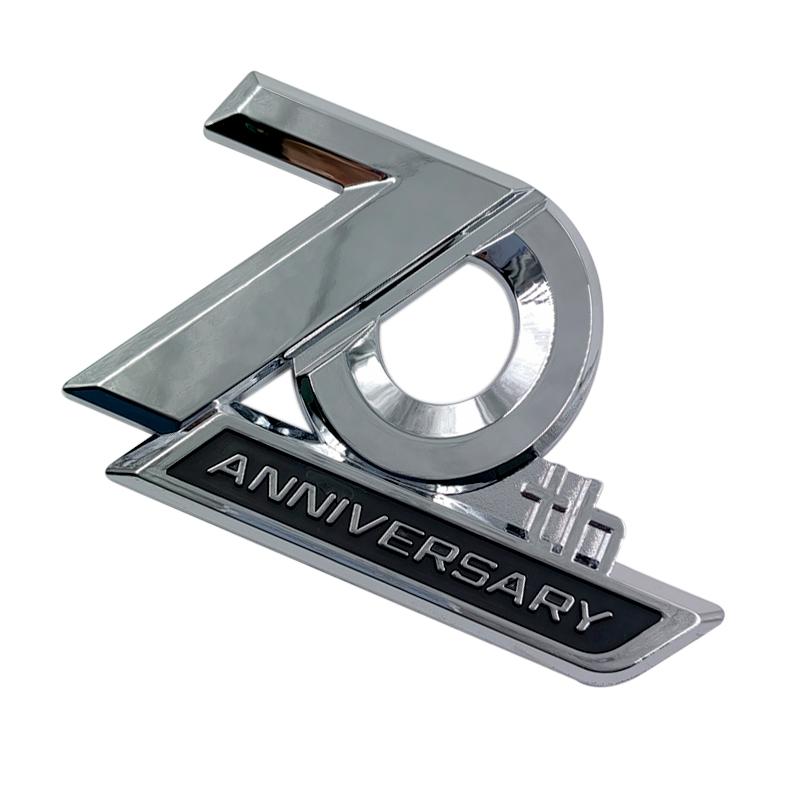 3d ABS Chrome Black Logo 70th Anniversary Emblem Car Fender Sticker 70th Anniversary Badge Sticker Accessories