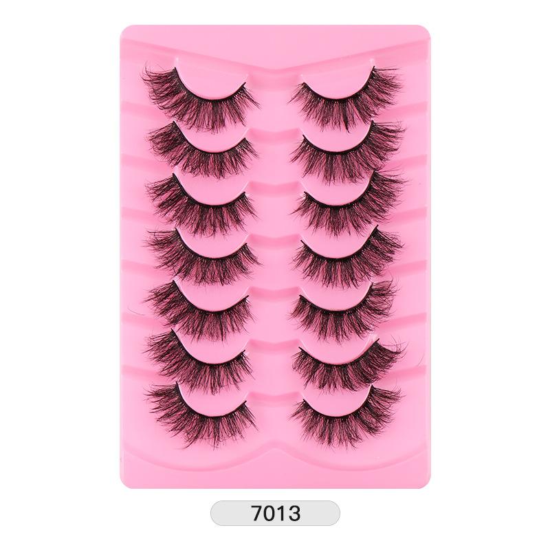 7 Pairs Of Fried Hair High Imitation Mink Hair False Eyelashes Curled Thick Stage Makeup Eyelashes