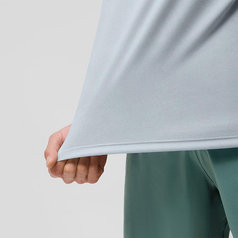 Saucony Solid Color Letter Round Neck Loose Short Sleeve T-Shirt Men Tops Light-Gray-Green SC2249076B-PR97