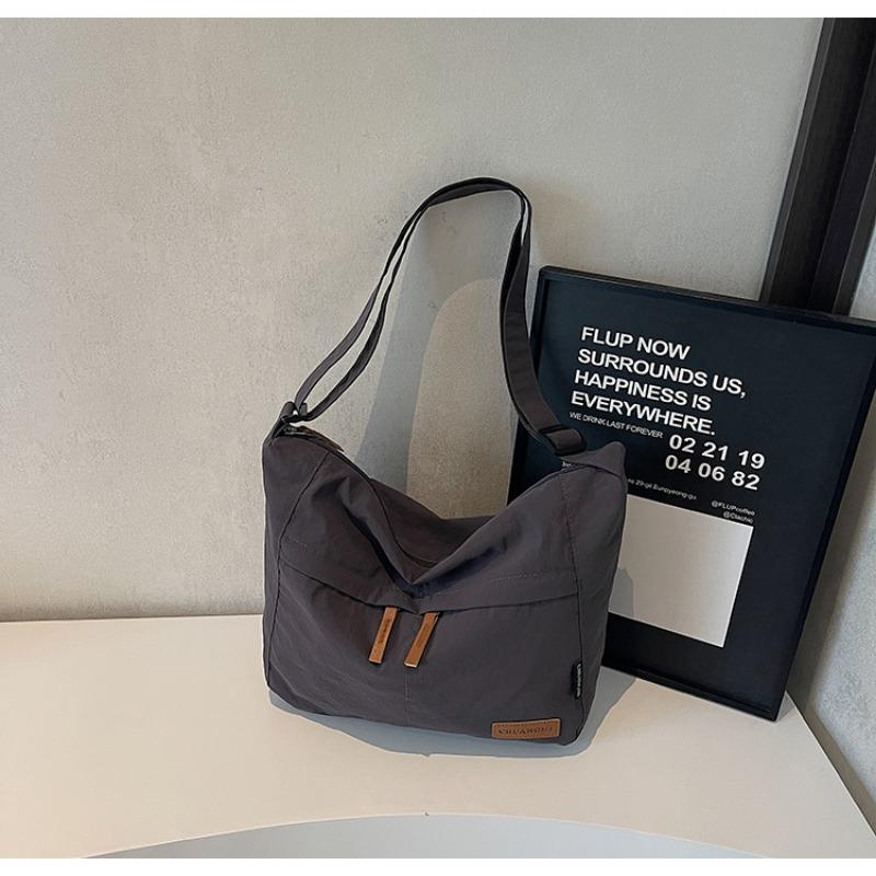 Large capacity messenger bag cloth messenger bag student bag solid color tote bag new shoulder bag versatile