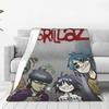 Zespół Muzyczny Gorillaz Dzianinowy Koc Polarowy Lata 90. Punk Rock Ciepły Koc do Rzucania na Łóżko Zewnętrzne Pluszowy Cienki Pikowany Koc