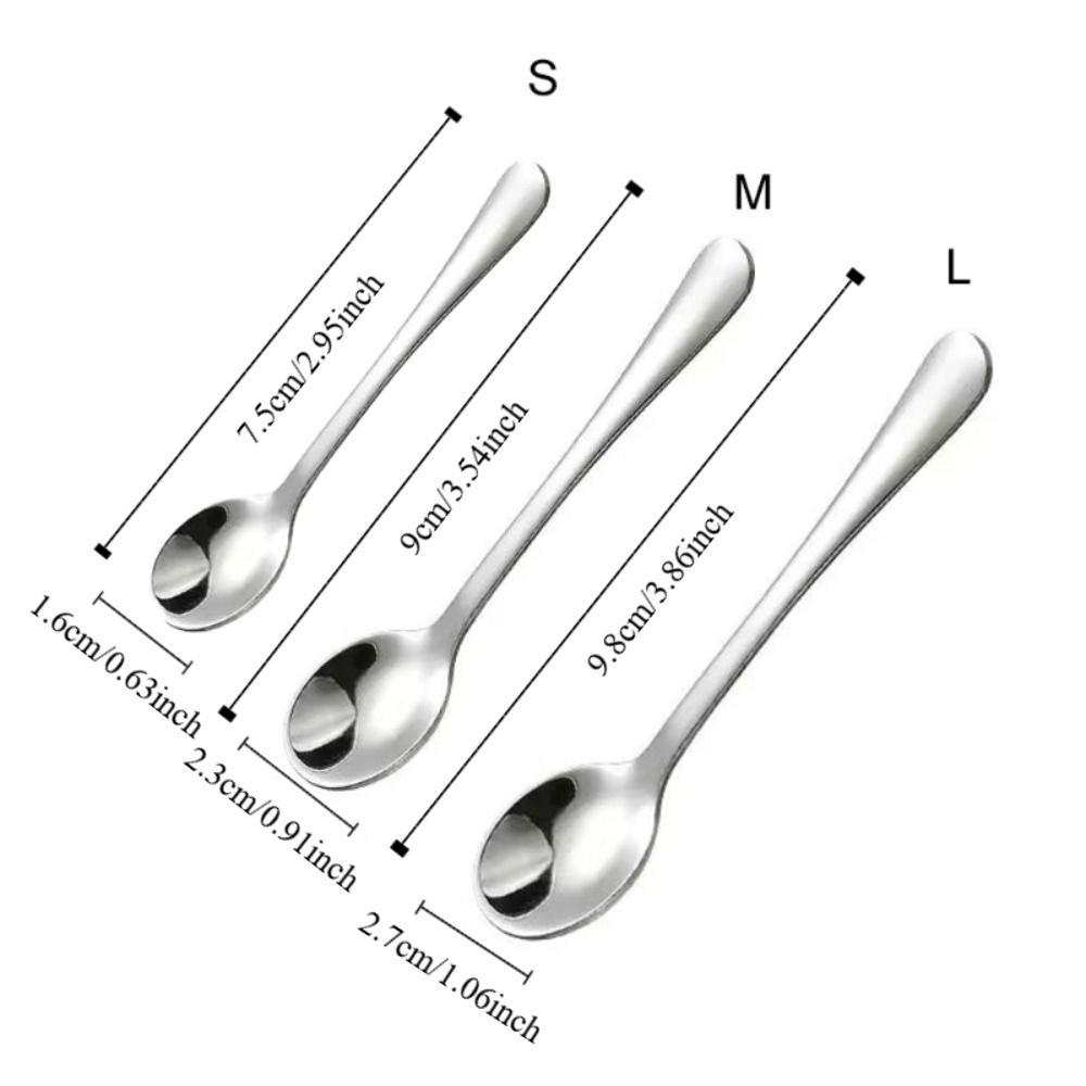 10pcs Stainless Steel Mini Coffee Spoon Rust-proof Seasoning Spoon Portable Tiny Spoon  Sugar