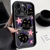 Cute Cartoon Cat Phone Case For iPhone 16 15 13 14 12 11 Pro Max Mini X XR XS 7 8 Plus SE Matte Shockproof Silicone Soft Cover