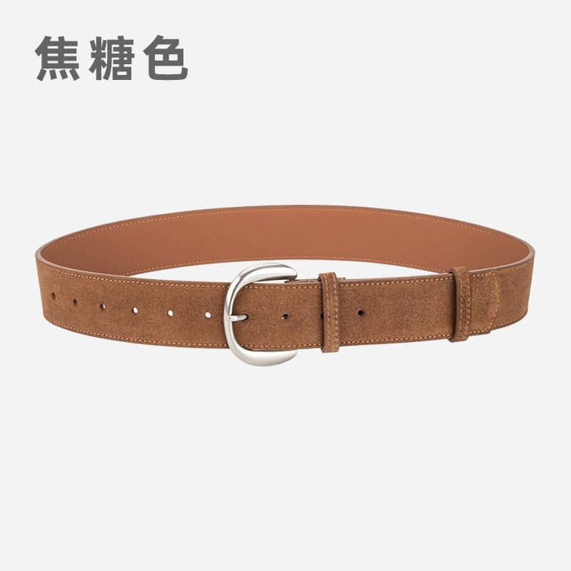 Literary And Retro Women'S Belt Matte High-End Leather With Skirt Jeans Decorative Belt Women