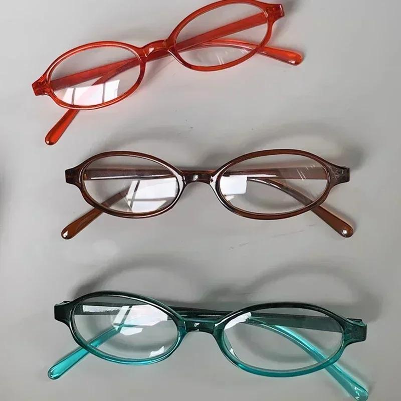 New Retro Blue Green Oval Small Frame Myopia Glasses Frame Women's Anti Blue Light Glasses Fashion Y2K Style  Oculos
