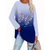 Spring and Autumn Women's Fashion Elegant Casual Gradient Long Sleeve Round Neck Large Butterfly 3D Printed T-shirt