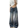 Low Waist Fashionable Comfortable Versatile Large Size Jeans Women's Autumn Thin Loose Wide Leg Straight 100 Trousers Jeans for Women Long Denim Pants