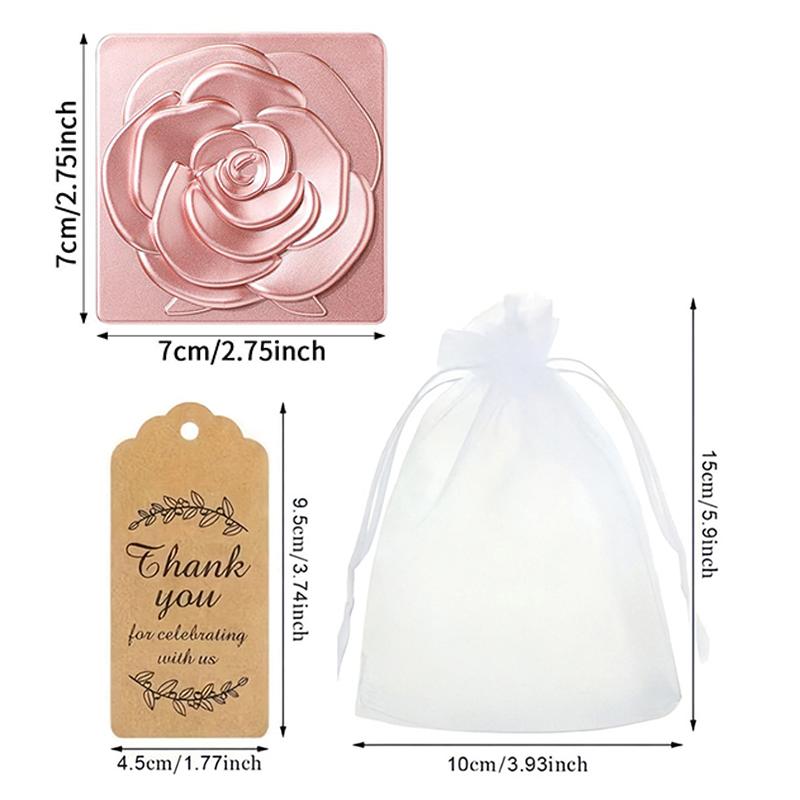 1-12PCS Luxury Rose Mirror Gift Kit Suitable for Wedding Events Celebrations Party Souvenir Gifts Handheld Pocket Mirror Set ZYF