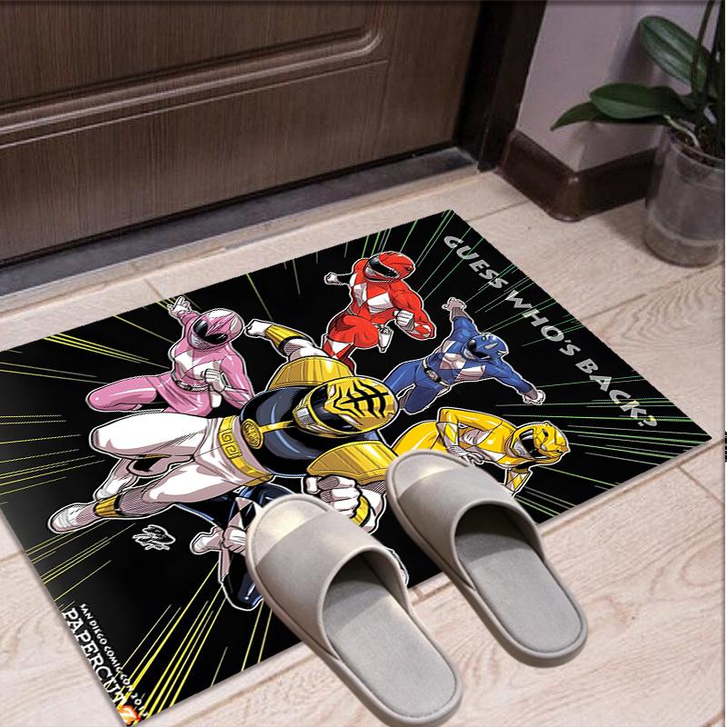 Mighty Morphin Power Rangers Pattern Rug, Indoor/Outdoor Mat, for Picnic, Gameroom, Bedroom, Office, Living Room, Home Decor Carpet, Birthday Gift