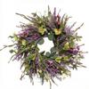 Artificial Lavender Wreath Hued Spring with Mixed Blossoms Full