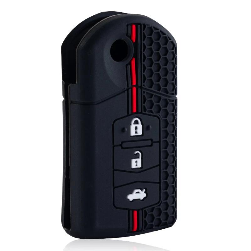 Silicone Car Key Case For Mazda Demio 2 3 5 6 M3 M5 M6 Cx-5 Cx7 Cx9 Rx8 Mx5 Mpv Cover Keyless Remote Fob Shell Skin Protector