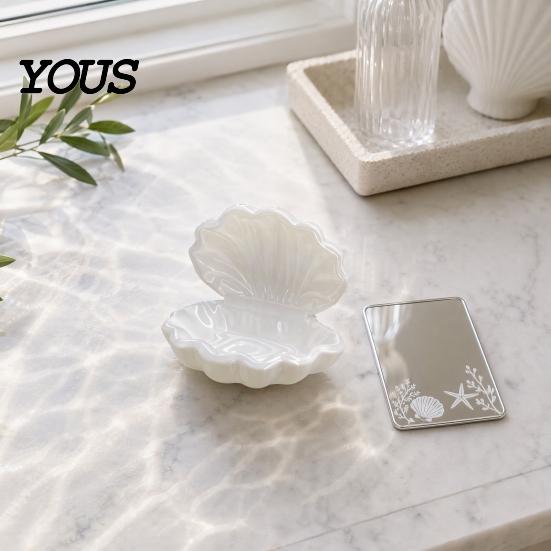 Shell Jewelry Organizer 3D Printed Pearl Box with Dust-Proof Flip-Top Cover Durable Anti-Fall Design Compact for Rings Earrings Necklaces