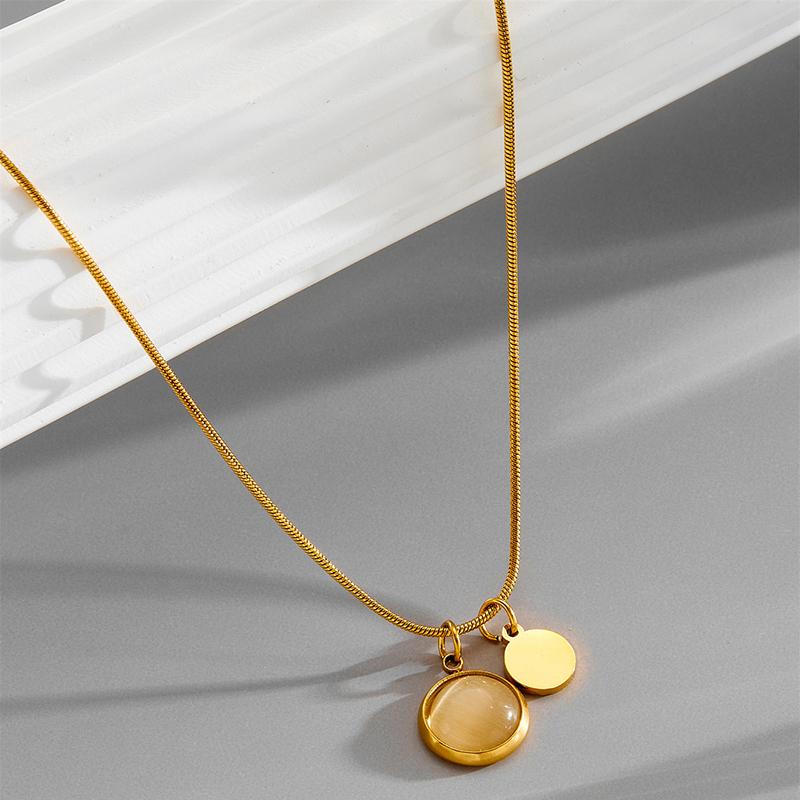 Cat'S Eye Stone Collar Necklace, Elegant Gemstone Pendant Necklace For Women  Daily Wear Gift