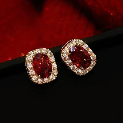 PONYKISS Orecchini a Bottone Quadrati in Argento Sterling con Zirconi per Donna Minimalisti Vintage Raffinati Accessori di Lusso Leggero