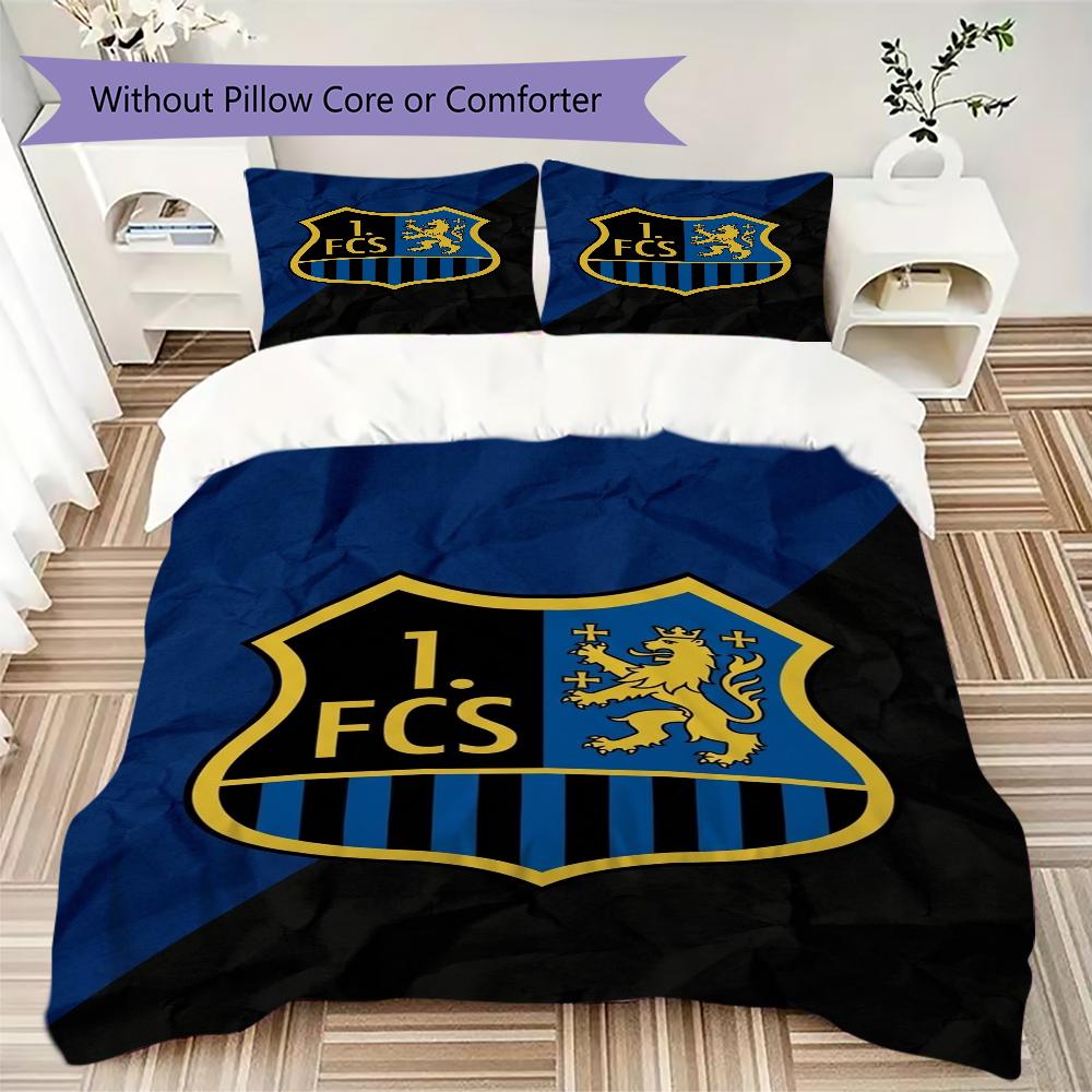 1 FC Saarbrücken Pattern Bedding Uilt Set Uilt Cover Pillowcase Home Decoration Birthday Gift (1 * Duvet Cover + 2 * Pillowcase Without Core)