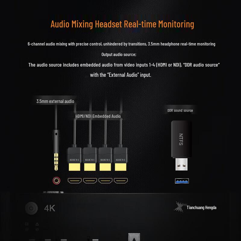 TCHD-840 Pro 4K Portable HDMI Video Switcher System
