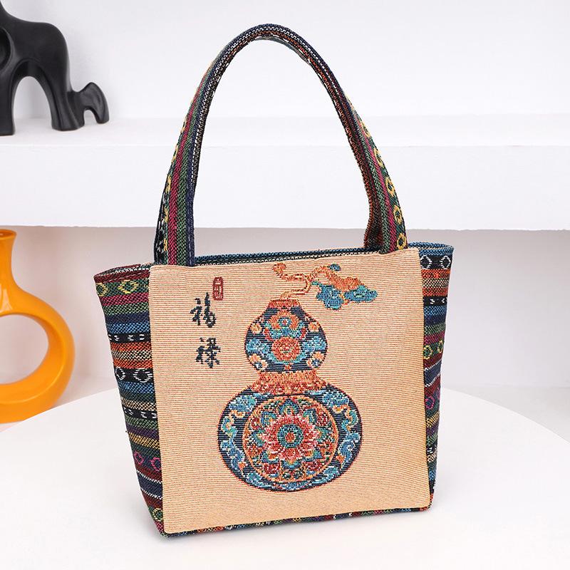 New Matai Elephant Bag Female Simple Work Handbag Embroidered Canvas Bag Small Bag