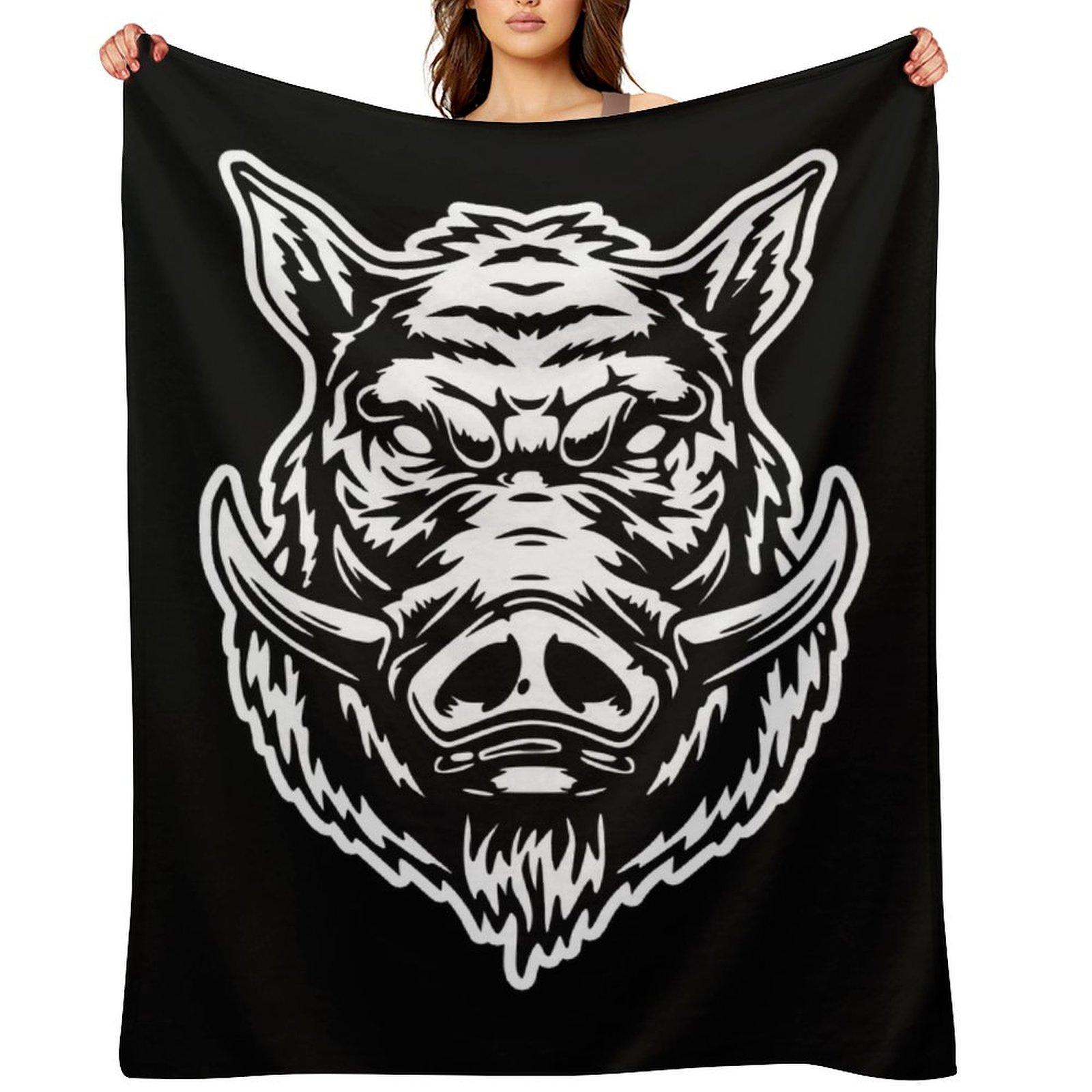 

Wild Boar Throw Blanket Flannel anime Tourist Luxury Brand Blankets 102x76cm(40x30in)