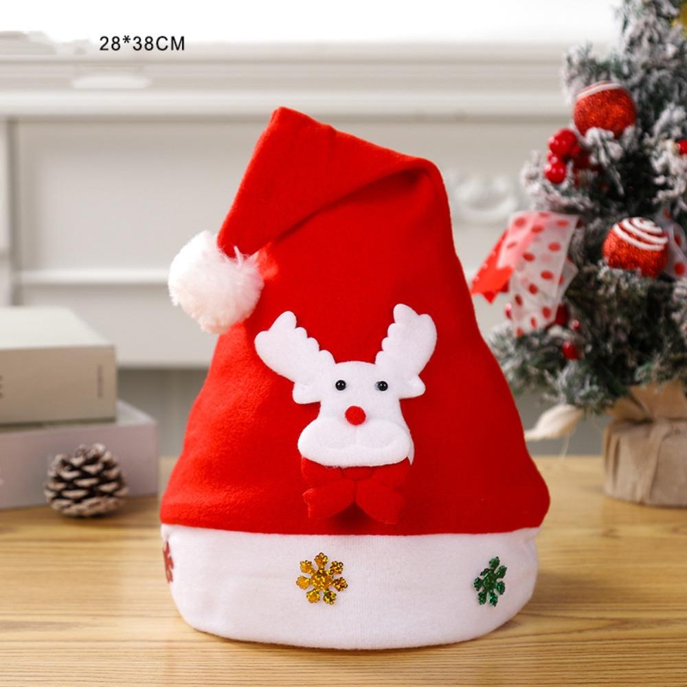 Snowman Plush Reindeers Antlers Hat Polyester Xmas Arts Hats Christmas Hat  Xmas Gift