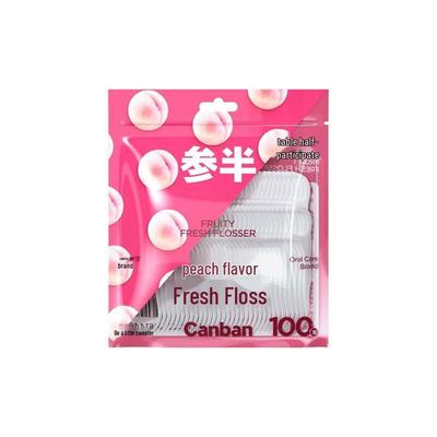 Canban Peach Flavor Double-Headed Dental Floss Picks