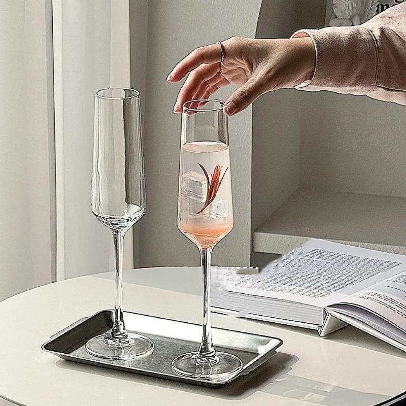 Kristall Sektgläser Set Elegantes Flötenglas für Hochzeitsfeier Sekt Anstoßen Bleifrei Luxus Trinkgeschirr Geschenk