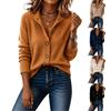 Women's Retro Color Stand Collar Cardigan Loose Fit Casual Jacket