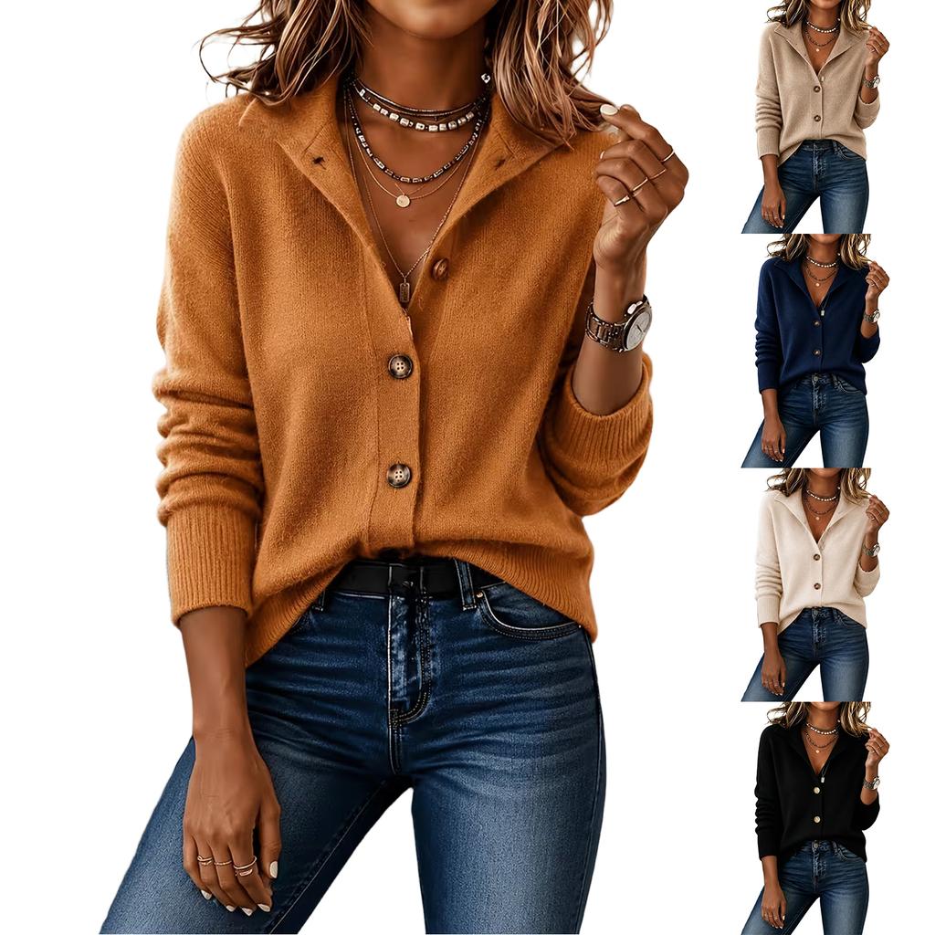 Women's Retro Color Stand Collar Cardigan Loose Fit Casual Jacket